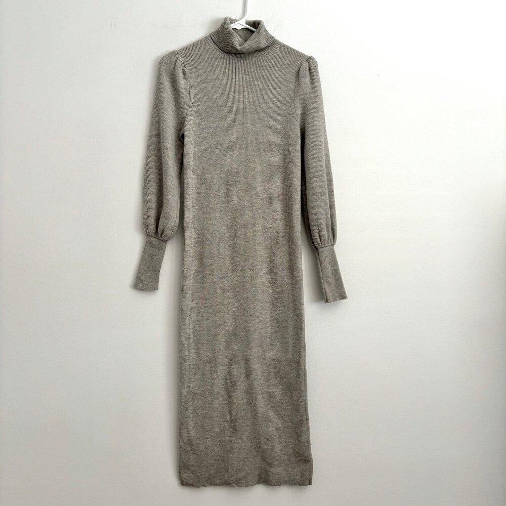 Hatch x J. Crew Gray Maternity Midi Long Sleeve Sweater Dress Women’s Sz XS/S